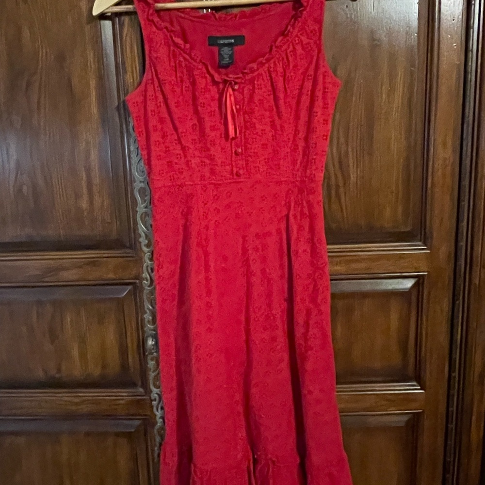 Express Red Eyelet Midi Dress size 5/6